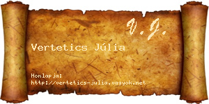 Vertetics Júlia névjegykártya